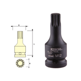 FK1/2-M12 捷科 1/2英寸系列风动十二角旋具短套筒