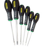 史丹利 三色柄中孔花形螺丝批TT40x125mm