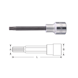 史丹利 12.5MM系列100mm长12角旋具套筒M-14