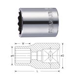 史丹利 12.5MM系列英制12角标准套筒31/32英寸